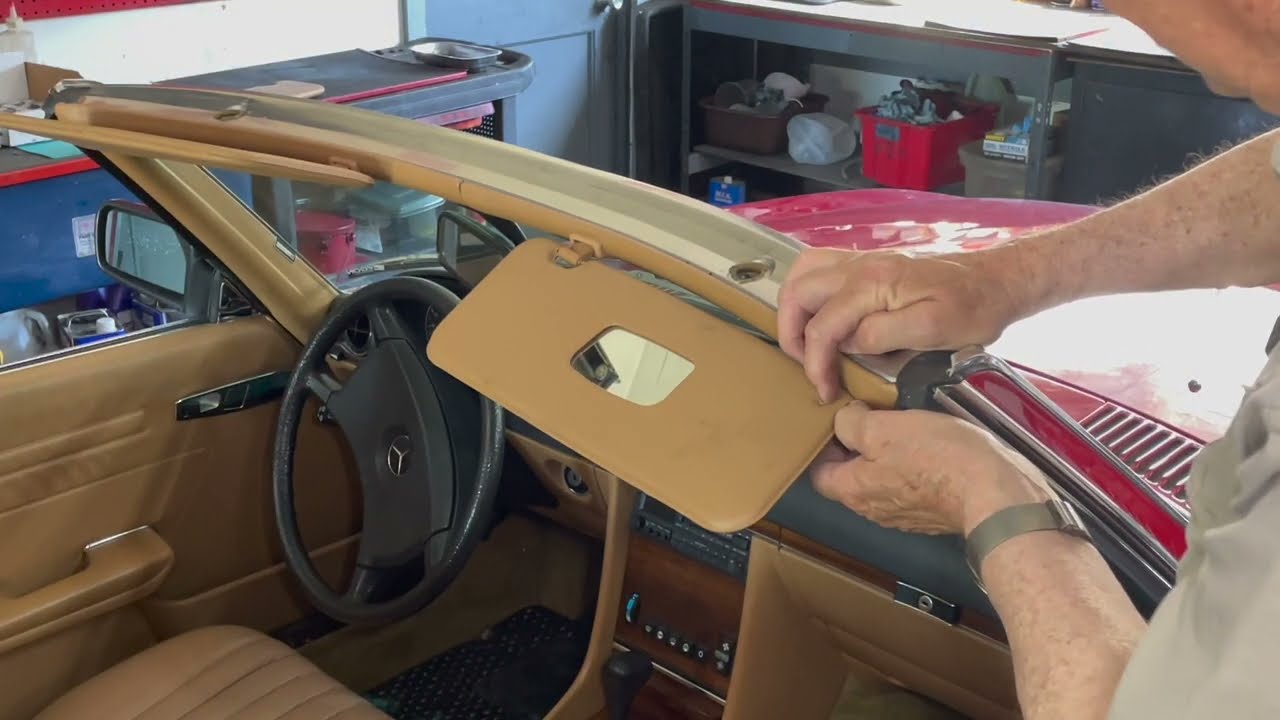 Mercedes 380SL Sun Visor Replacement: Rolling Restoration Continues on Cherry