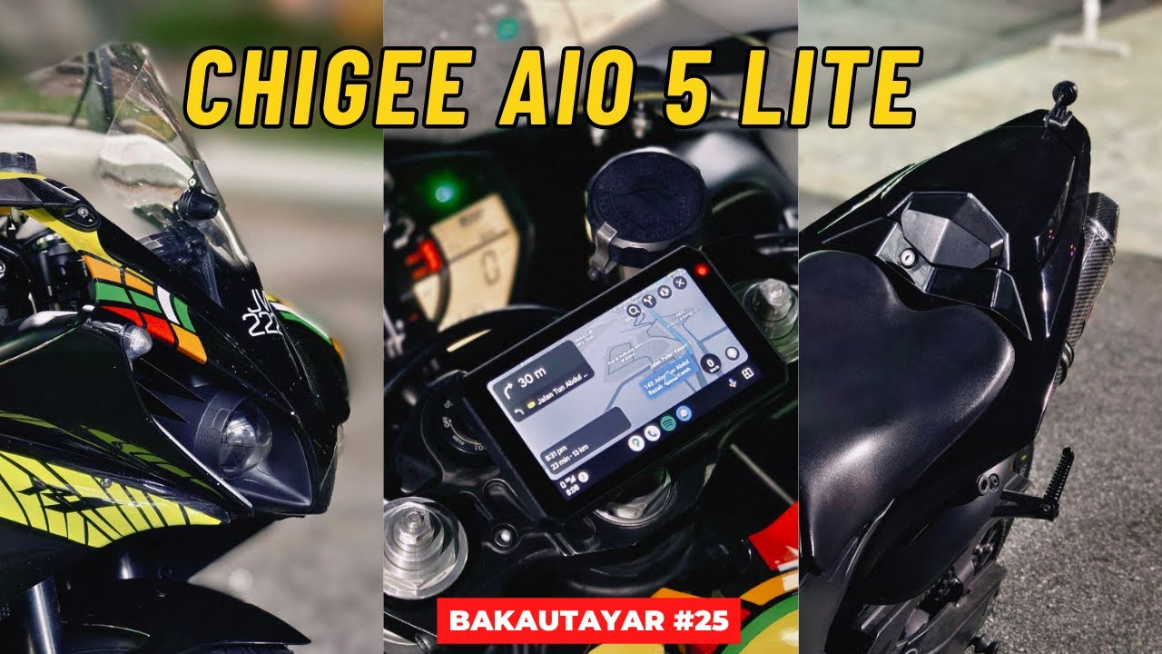 PASANG DASHCAM DAN CARPLAY DEKAT YAMAHA R1 - CHIGEE AIO 5 LITE [#BAKAUTAYAR 25]