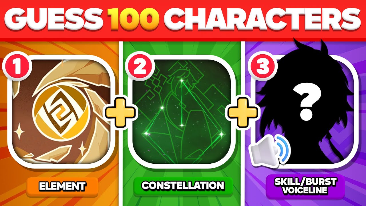 GUESS 100 GENSHIN CHARACTERS BY 3 CLUES🔎🕹️ | GENSHIN IMPACT QUIZ