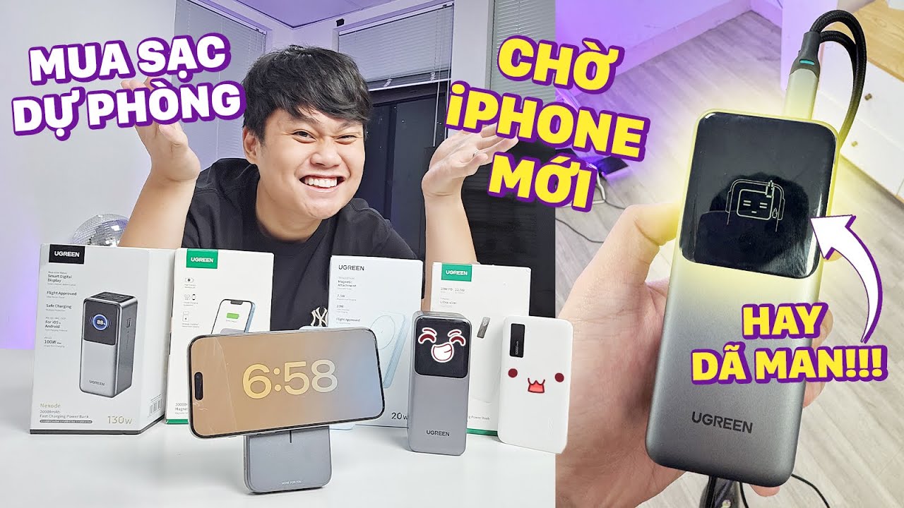 MUA NGUYÊN SET SẠC DỰ PHÒNG CHỜ iPHONE MỚI: CÓ CẢ MÀN HÌNH ĐỈNH DÃ MAN:))