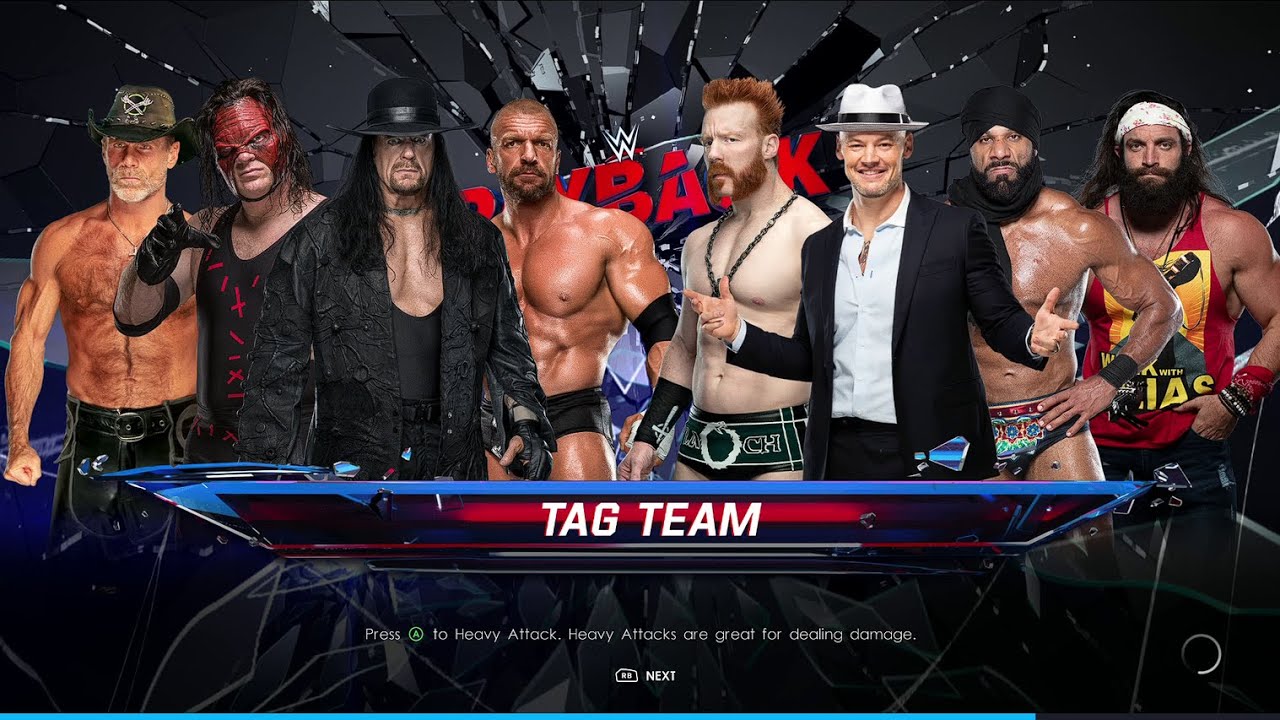 WWE 2K22 8 Man Tag Team Elimination Match Gameplay