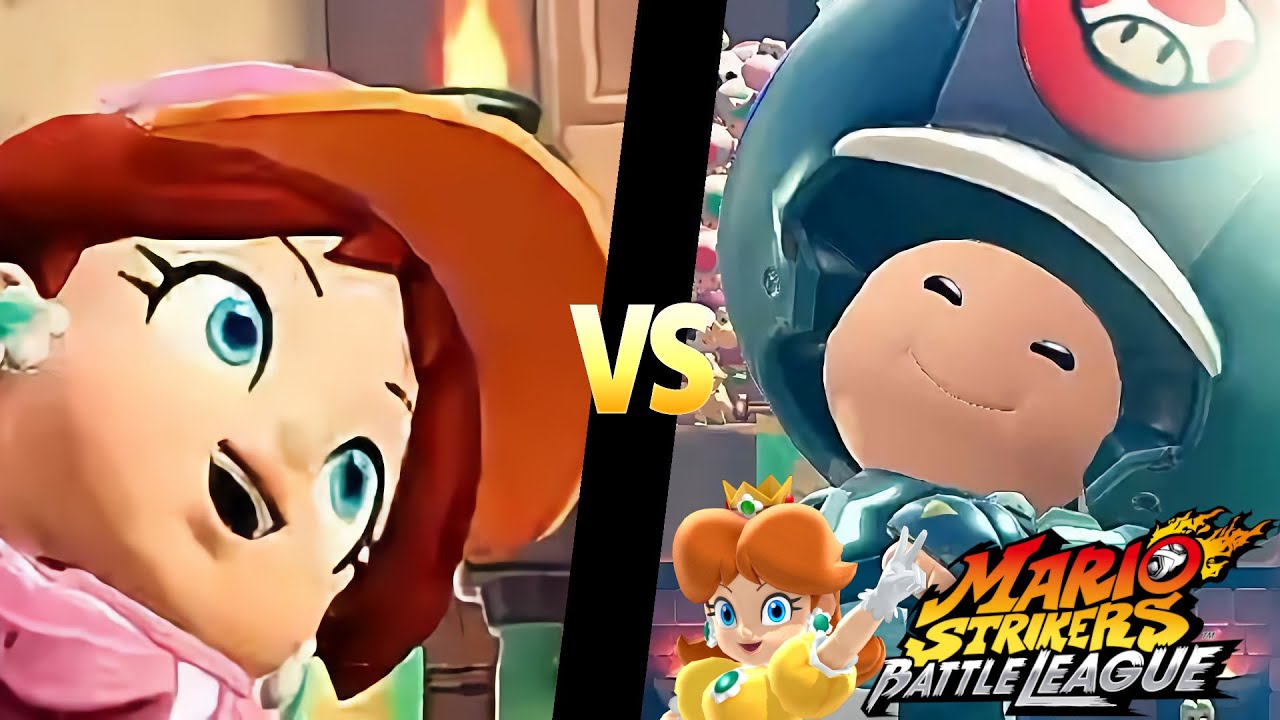 Mario Strikers Battle League Team Daisy vs Team Toad in Desert Ruin