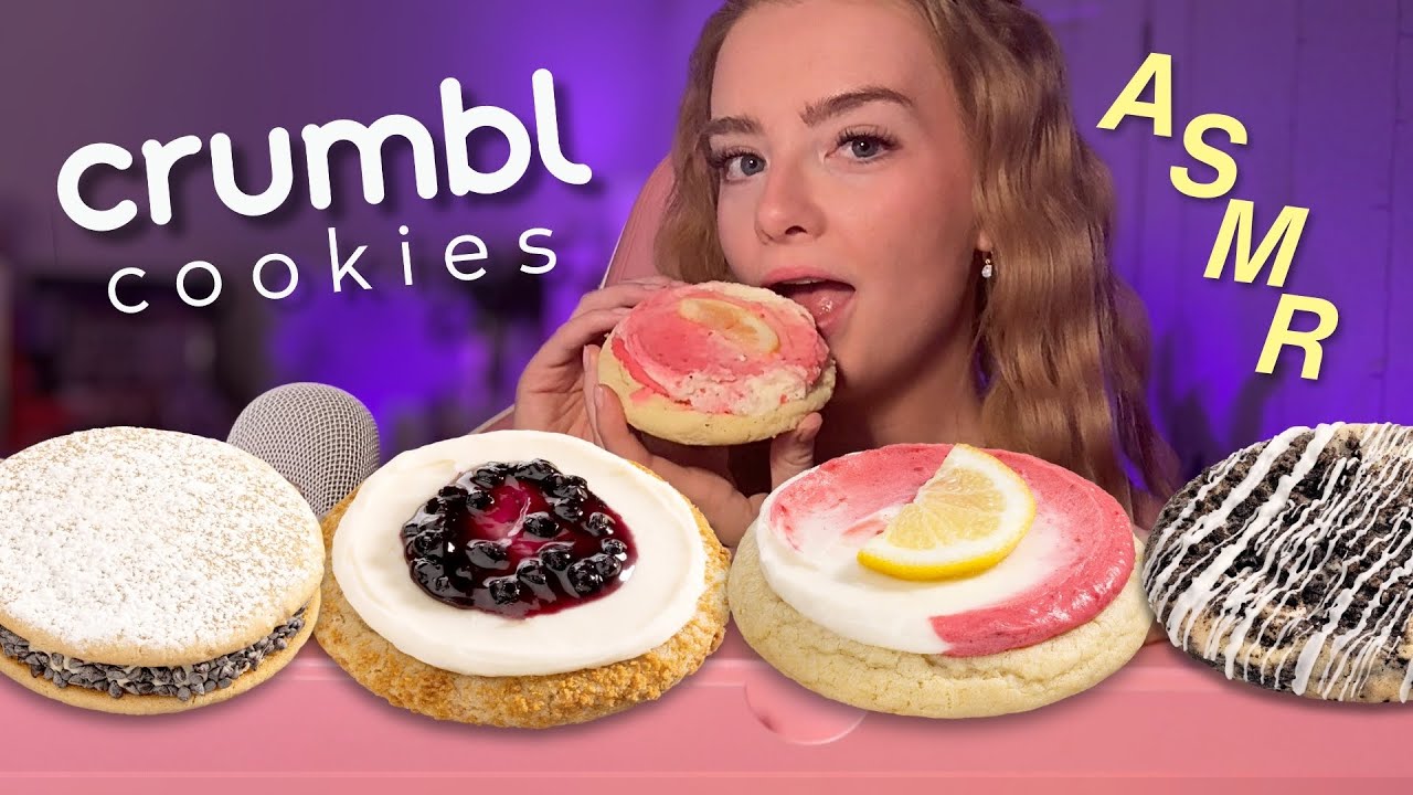 ASMR crumbl cookies taste test & mukbang 🍪🍋