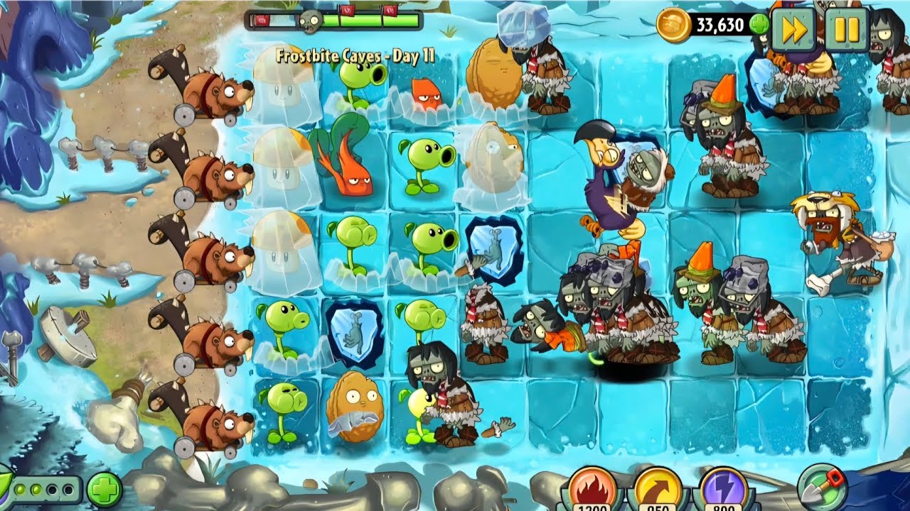 Flying Zombies and Snow🥶 PVZ mini games Frostbite Caves Day(9 to 11)