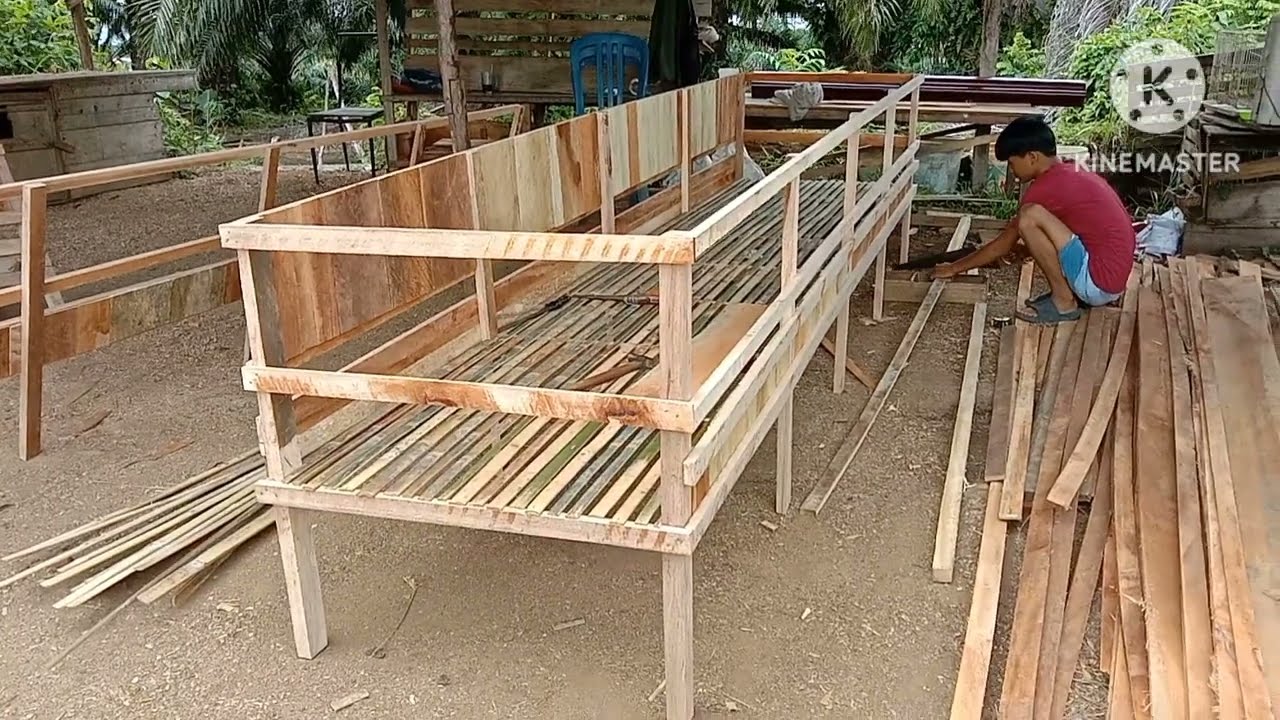 Proses pembuatan kandang DOC multi pungsi untuk kapasitas 200 ekor ..sampai panen .dilahan sempit