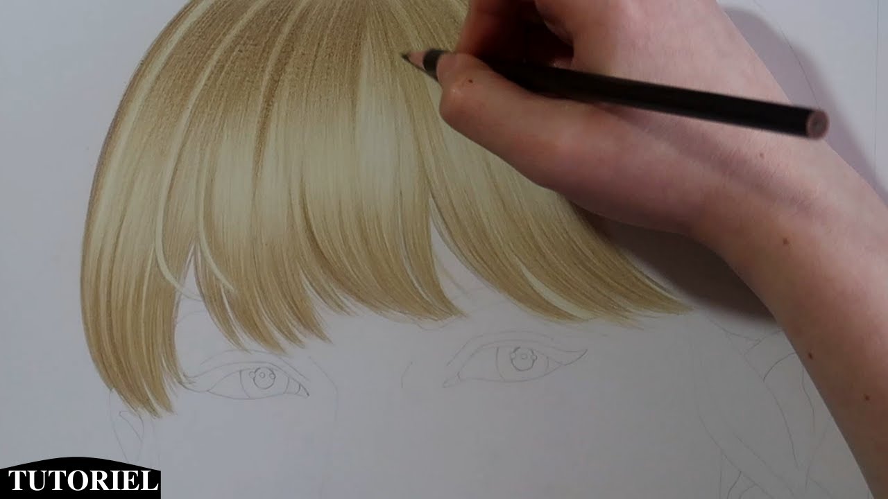 【TUTORIEL】 Comment dessiner des cheveux aux crayons de couleurs | Étape par étape