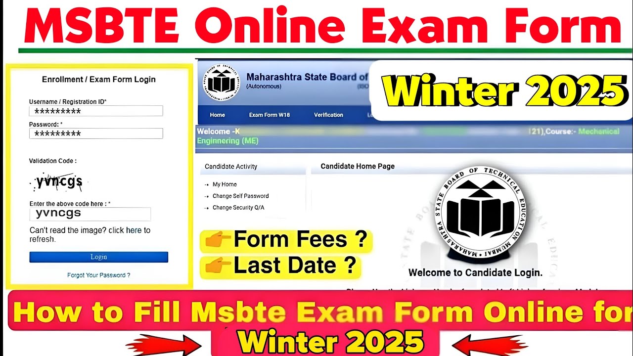 How to fill Msbte Exam Form MSBTE Winter 2025 Msbte Exam Form Filling Live Demo
