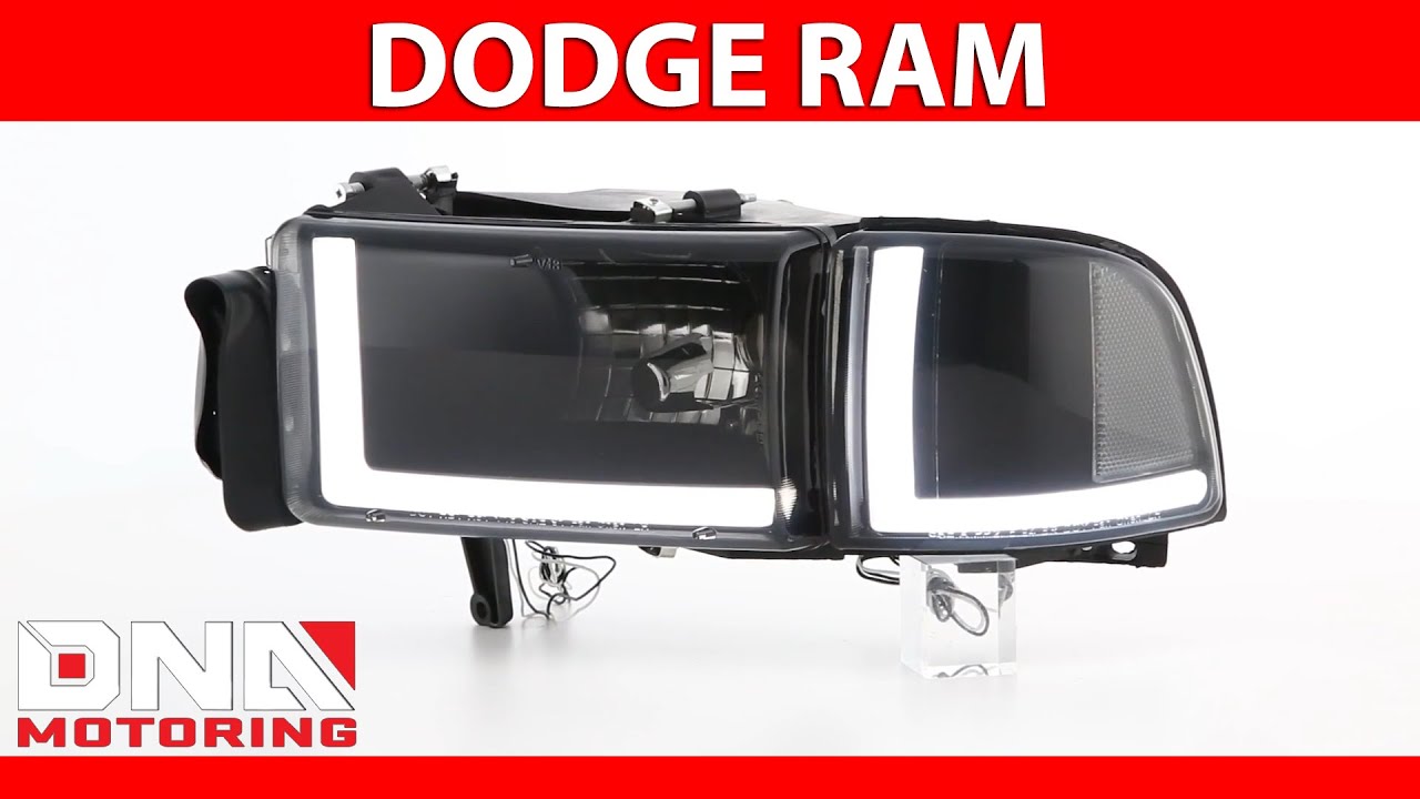 DNA Motoring 94-01 Dodge Ram LED Smoked Headlights