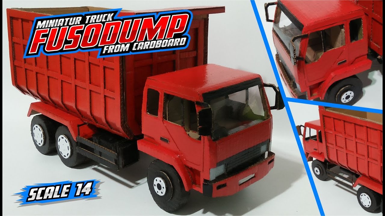 MEMBUAT MINIATUR TRUCK FUSO DUMP TRONTON DARI KARDUS  || HANDMADE