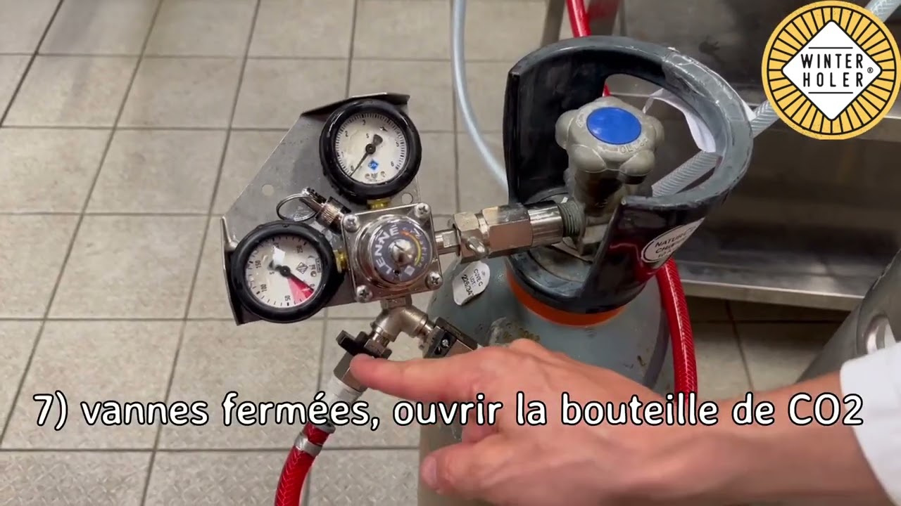 Installation tireuse &agrave; bi&egrave;re avec CO2