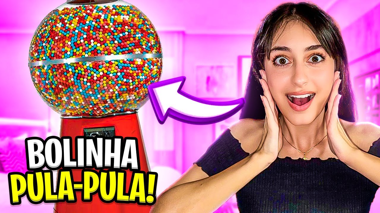 ENCHI UMA MÁQUINA COM BOLINHAS PULA PULA QUE EU MESMA FIZ!!!