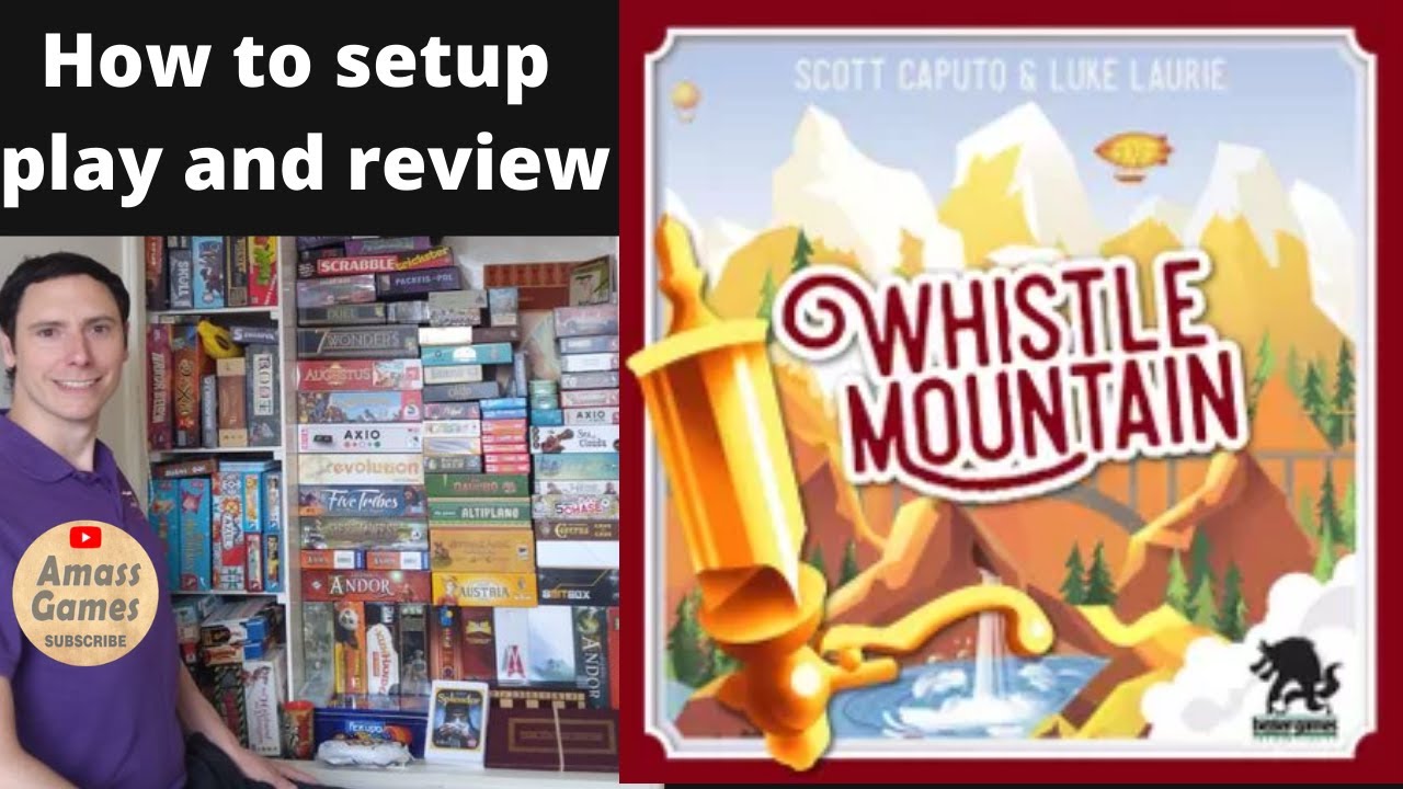 How to play Whistle Mountain review setup board games AmassGames Bezier Stop cute #trains #boardgame