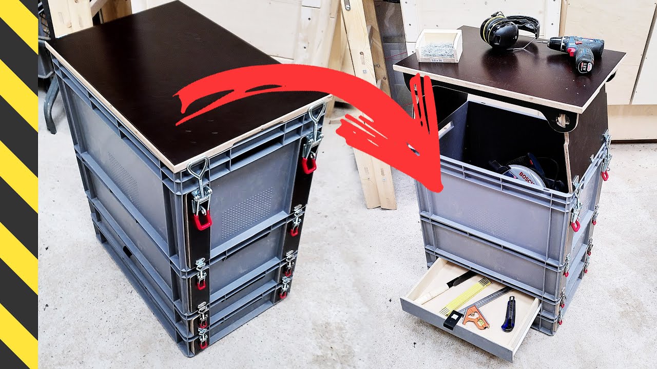 Mobile Werkstatt · Klapp-Tisch für Euroboxen · Multifunktional! 😎