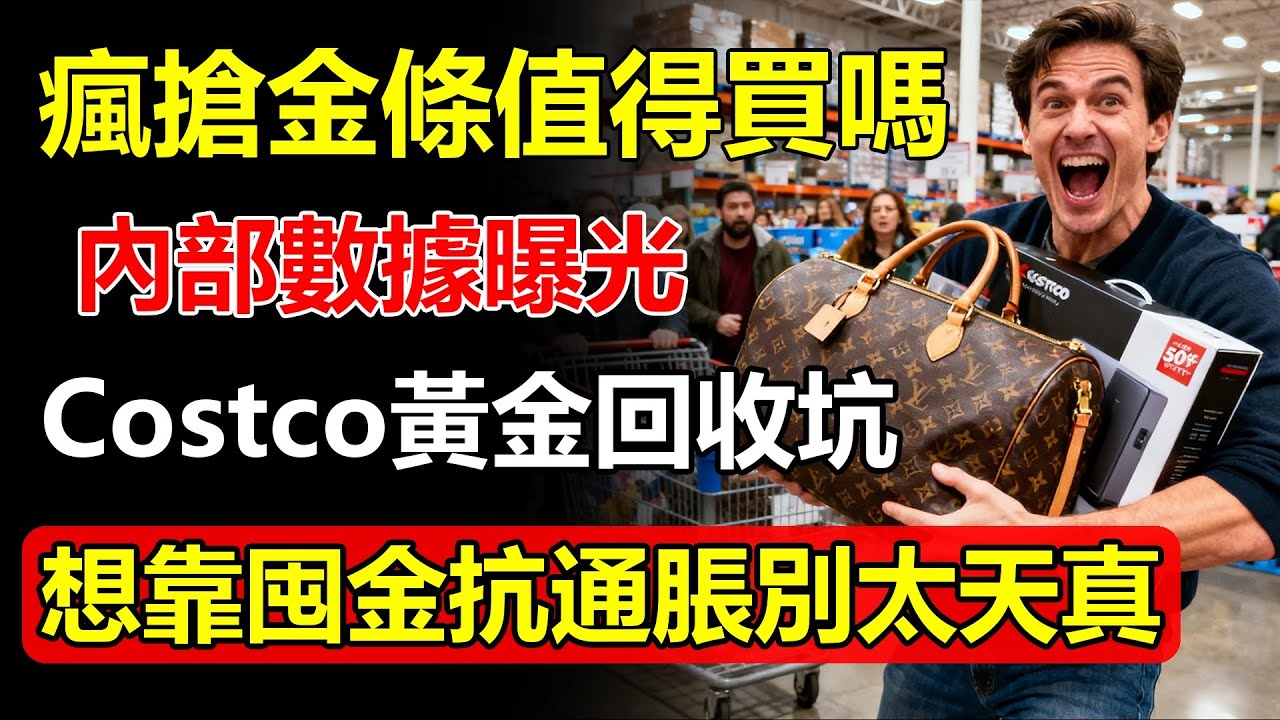 華人瘋搶的金條值得買嗎？內部數據曝光：Costco黃金回收的「隱藏坑」！想靠囤金抗通脹？看完這期影片再決定！#華人 #金條 #Costco #黃金回收 #抗通脹 #投資 #避險