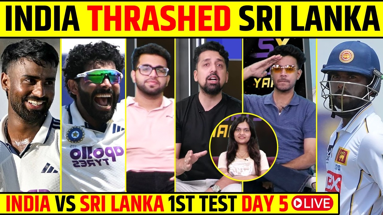 🔴INDIA VS SRI LANKA 1ST TEST DAY 5 LIVE: INDIA THRASHED SRI LANKA, WELL BOWLED MANAV SUTHAR #indvssl