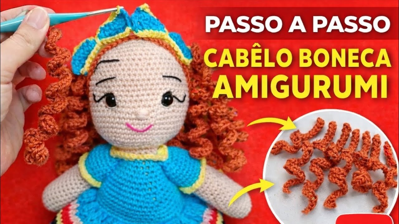 ✨ Passo a Passo Cabelo Cacheado Boneca Alice Maria