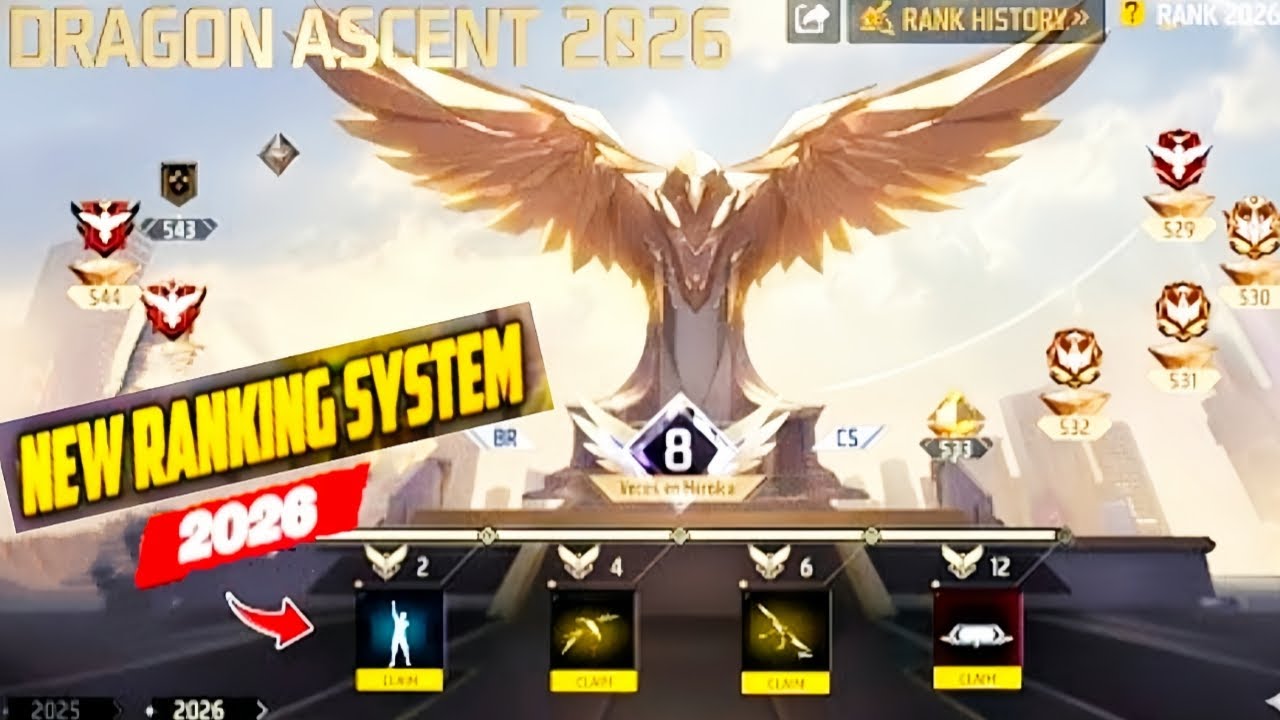 Rank 2026 Free Rewards 💥🤯 | Upcoming event free fire | free fire new event | ff new event