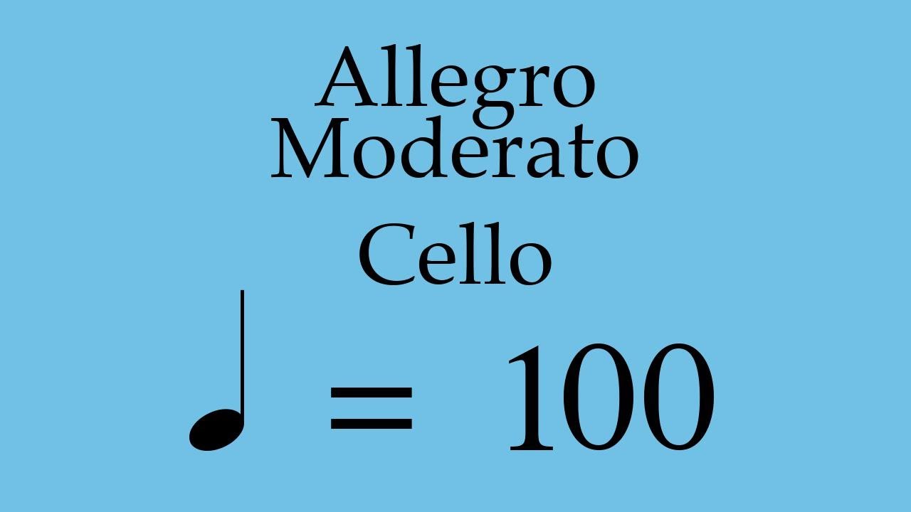 Suzuki Cello Book 3 | Allegro Moderato | Piano Accompaniment | 100 BPM