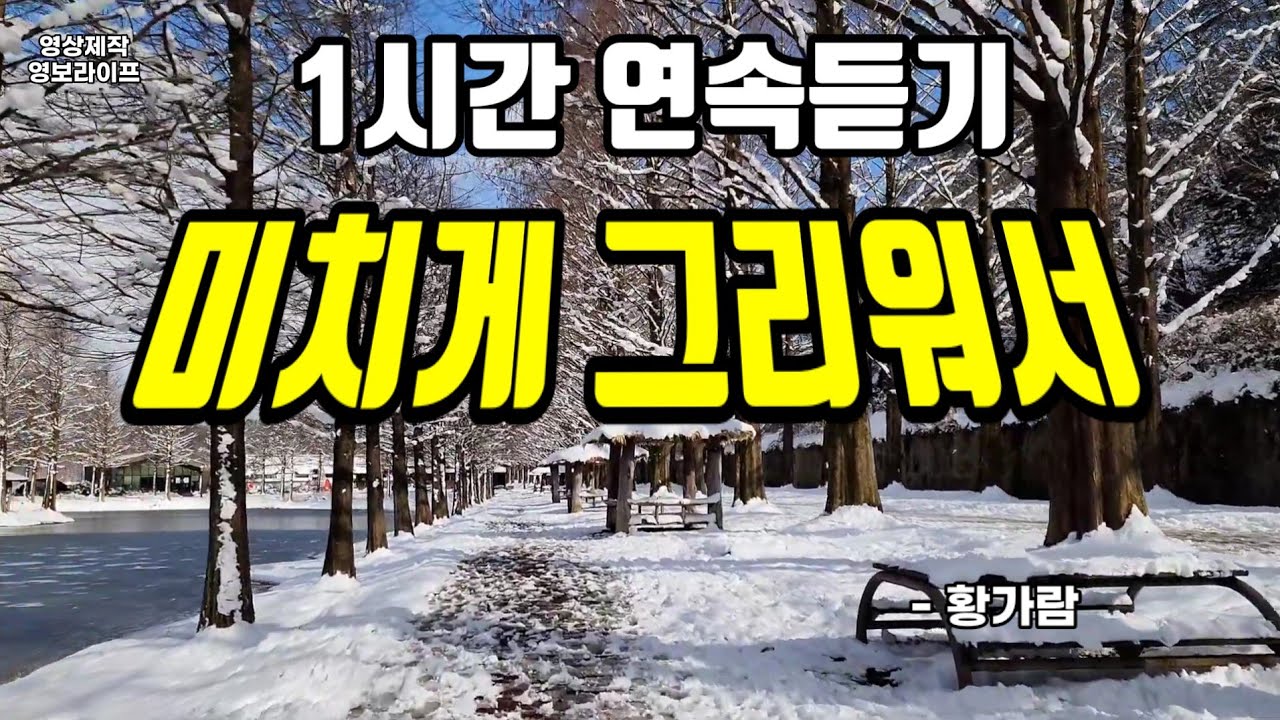 황가람 리메이크 신곡,  [미치게 그리워서] 1시간 연속 듣기 & 배우기(자막 포함), 원곡 유해준 #담양 메타세쿼이아길