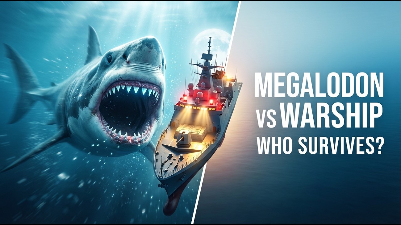 GIANT Megalodon Attacks Stealth Destroyer &ndash; No Escape - Monster vs Military