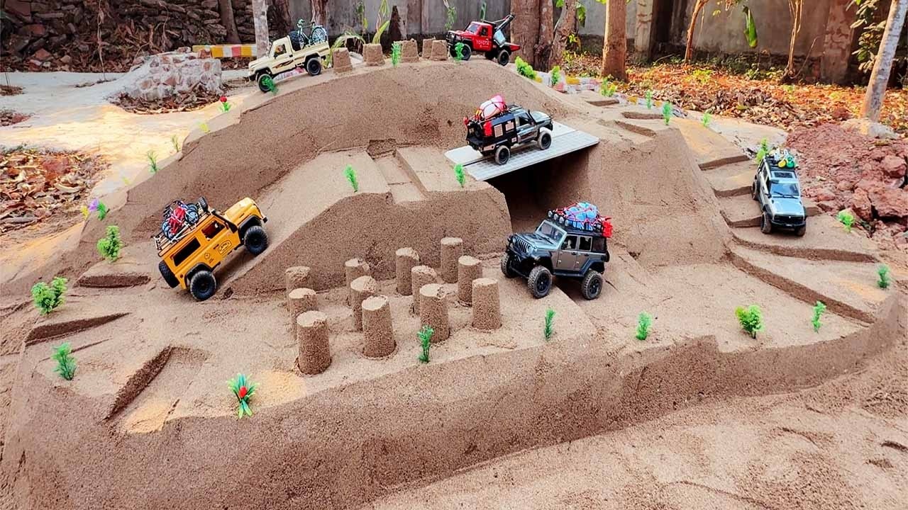 RC Off Road Adventure vs Extreme Sand Obstacle Course And Crossing Mini Bridges ⛰️🚗🏆