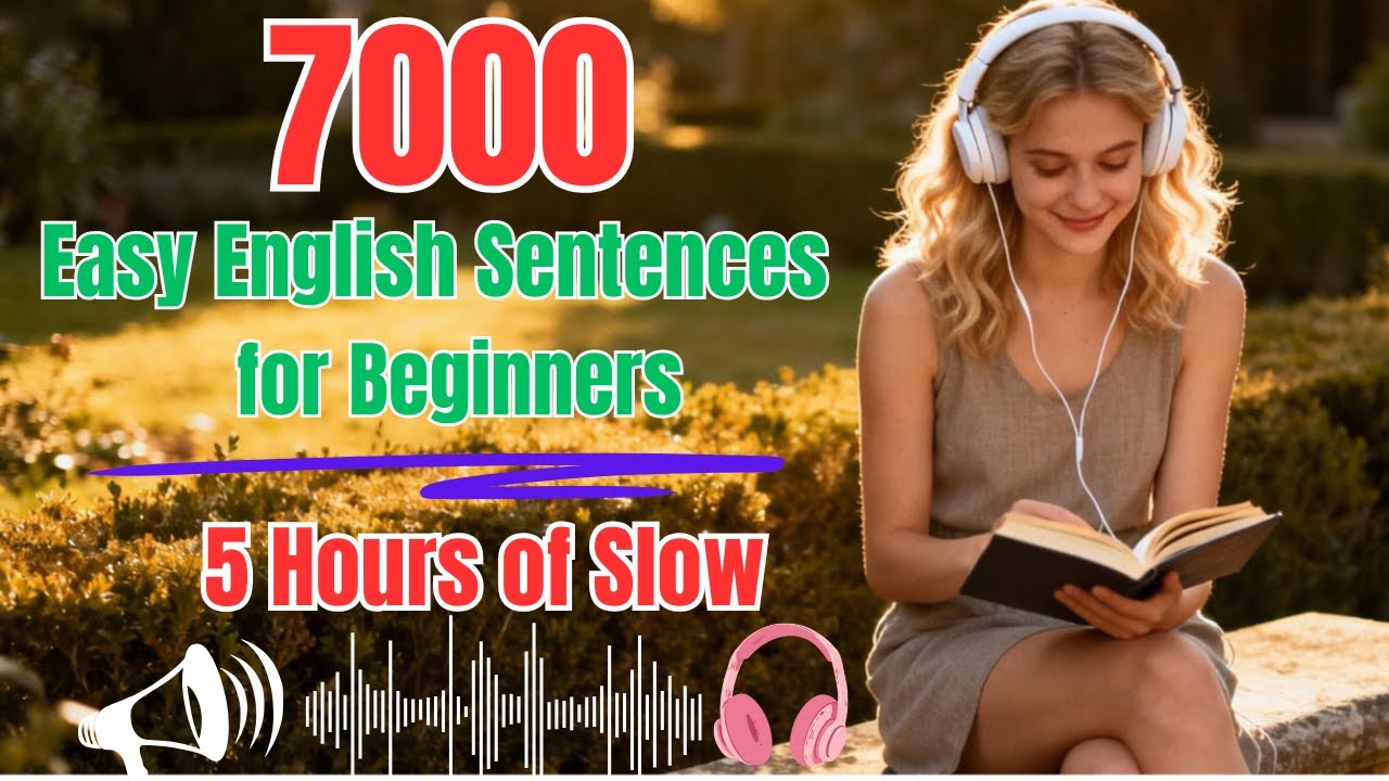 7000 Easy English Sentences for Beginners — 5 Hours of Slow, Clear Listening