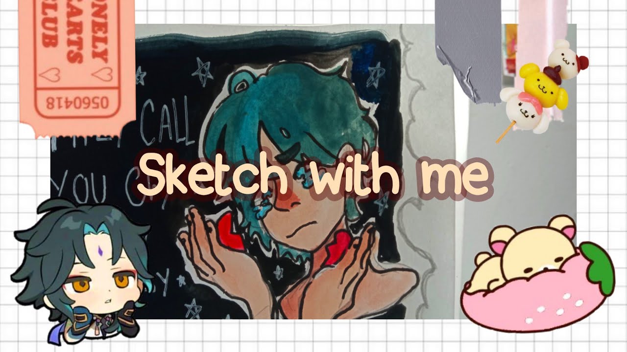 Sketch with me #6 - desenhando na força do ódio, chora bebê 💧💖