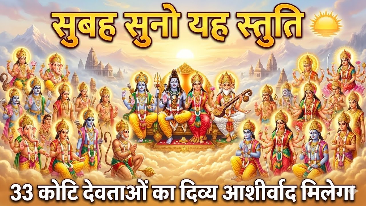 सुबह सुनो यह स्तुति 🌅 33 कोटि देवताओं का दिव्य आशीर्वाद मिलेगा  Most Powerful All Gods Stuti