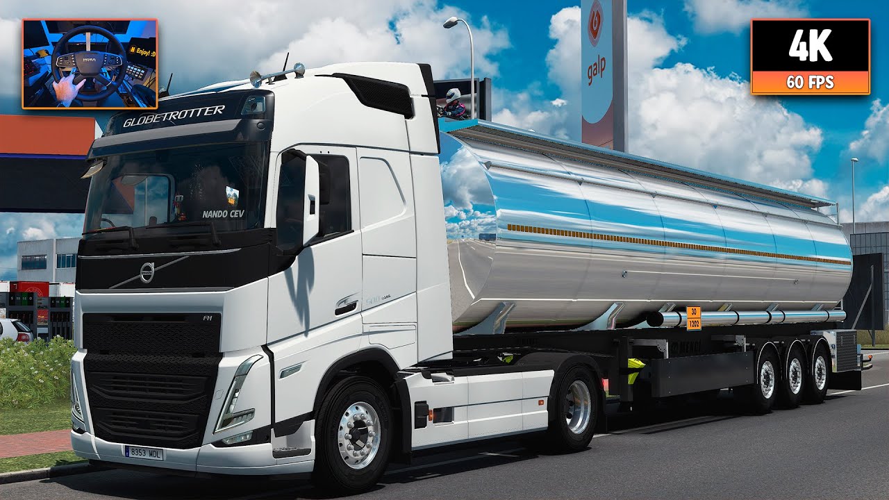 Volvo FH5 500 | Setúbal - Seville | ETS2 1.55 4K + Wheel Cam