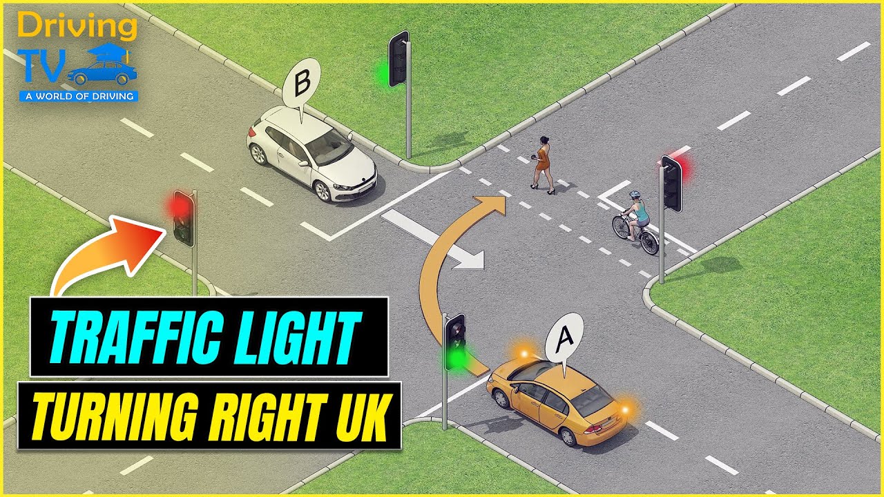 TRAFFIC LIGHT TURNING RIGHT UK | Priority On Turning Right At Traffic Lights!
