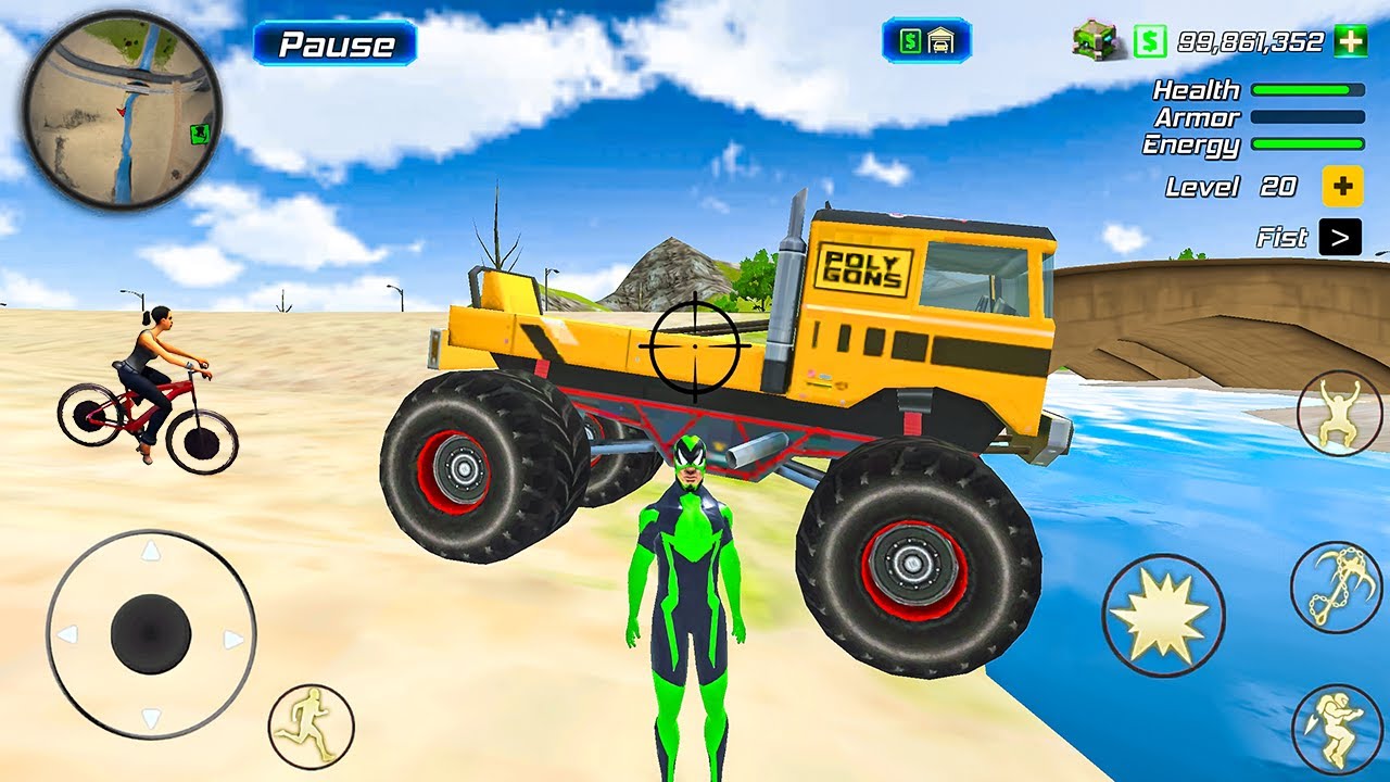 Rope Frog Ninja Superhero and Monster Trucks in Open World Game - Android Gameplay