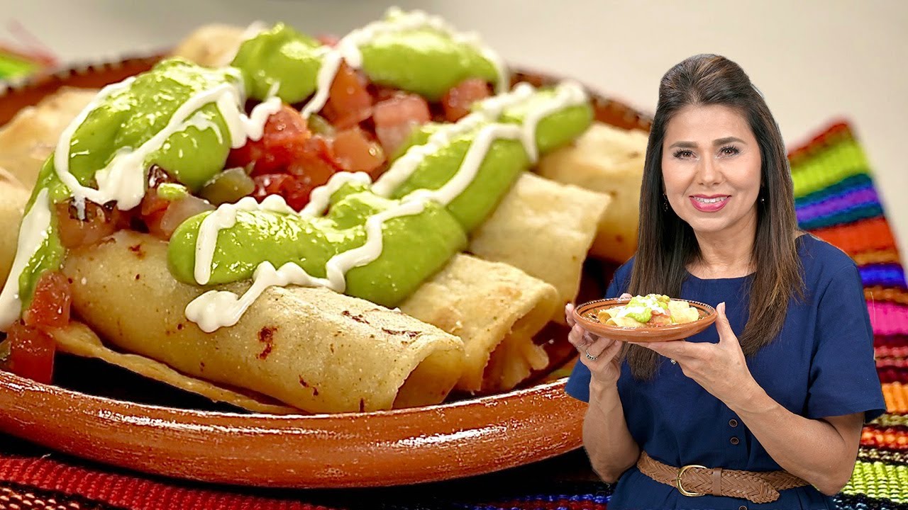 CHEESY CHICKEN FLAUTAS WITH A CREAMY AVOCADO SALSA: Plus the Debate Between Flautas & Taquitos