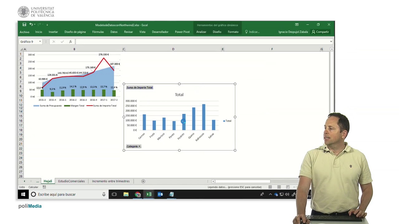 Excel. Agregar gráfico dinámico a panel |  | UPV