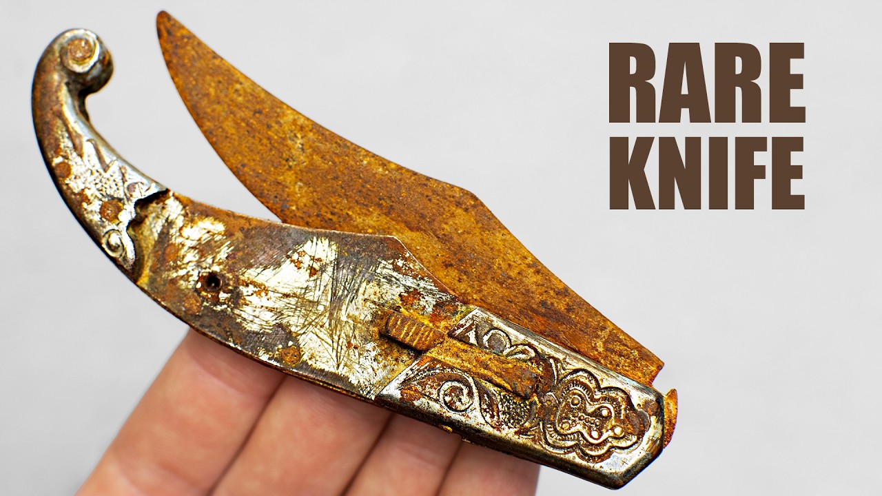 Beautiful Rusty Switcblade Knife Restoration