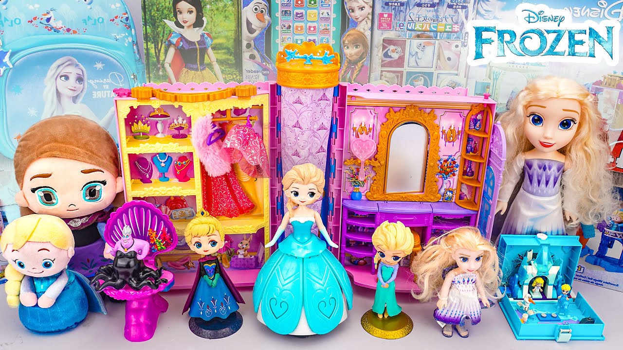 Unboxing Disney Frozen Toys Collection ASMR | Princess Elsa Dress Up and Fashions Playset