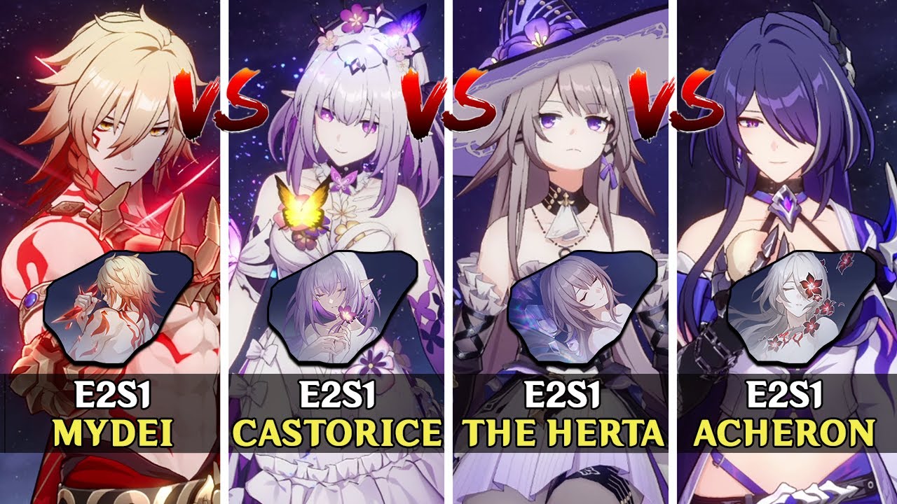 [V4] Castorice E2S1 vs Acheron E2S1, The Herta E2S1, Mydei E2S1 & Anaxa E2S1 - Honkai: Star Rail