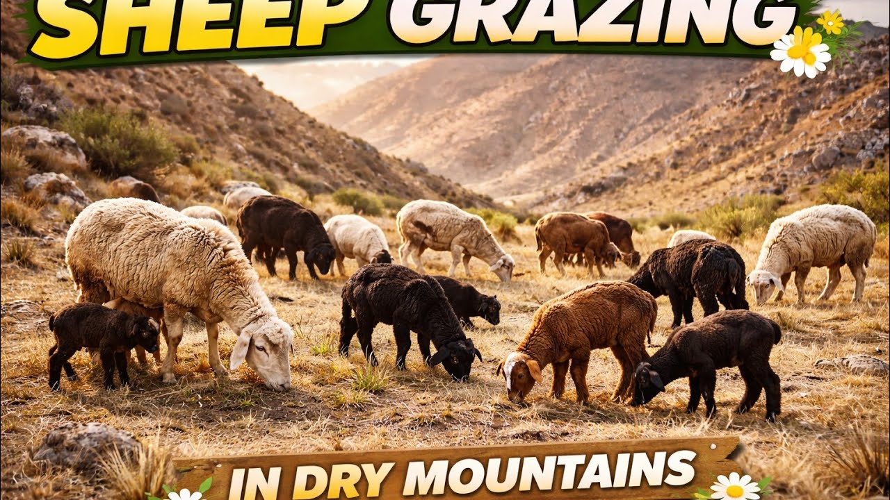 Sheep Grazing in Dry Mountains | Climate Change & Drought Reality 🐑🌍