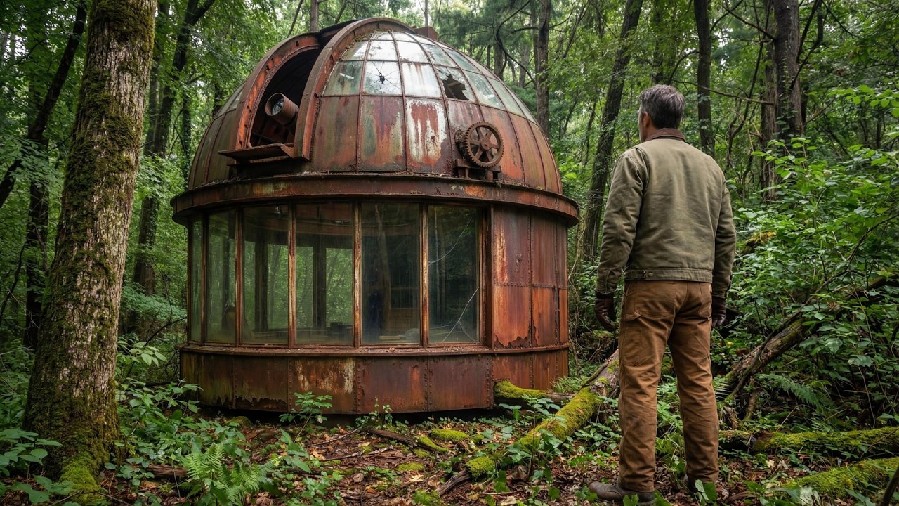 I Turned an Abandoned Observatory Into a Forest Tiny Home (ASMR)