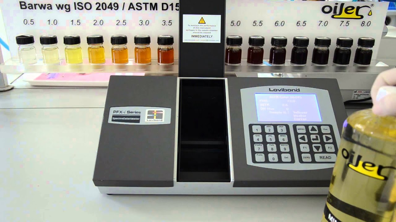 Oznaczanie barwy produkt&oacute;w naftowych wg ISO 2049 / ASTM D1500