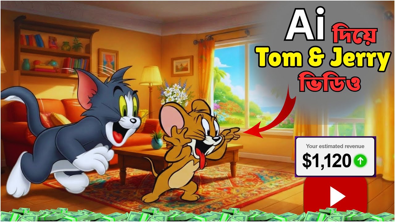 Ai দিয়ে Tom & Jerry কার্টুন ভিডিও বানিয়ে ইনকাম করুন । How To Make Cartoon Video With Ai