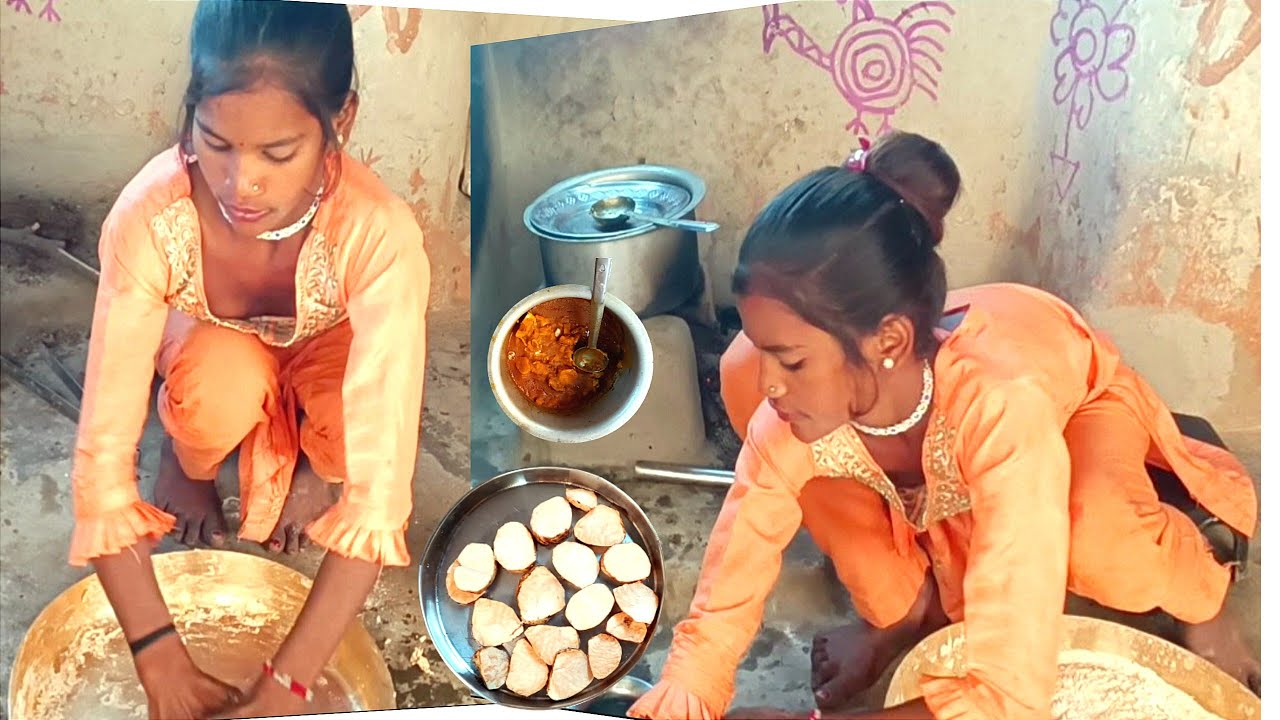 देखिए दोस्तों आज बनाई रतालू की सब्जी बहुत मस्त वाली साथ में फुल्की Punam kumari Cooking