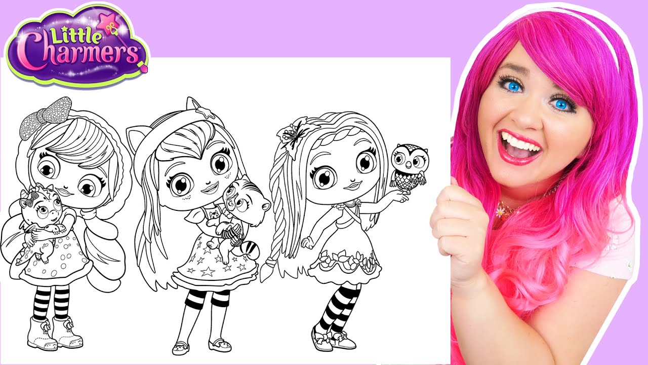Coloring Little Charmers Hazel, Lavender & Posie Coloring Pages | Prismacolor Paint Markers