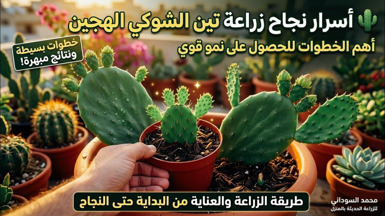 اهم خطوات لنجاح زراعة كفوف#التين_الشوكي🌵وطريقة العناية للنبات🌵#cactus 