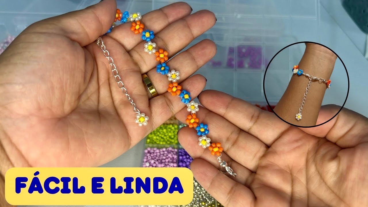 Pulseira de Flores em Zig Zag Passo a Passo | Tutorial Fácil com Miçangas