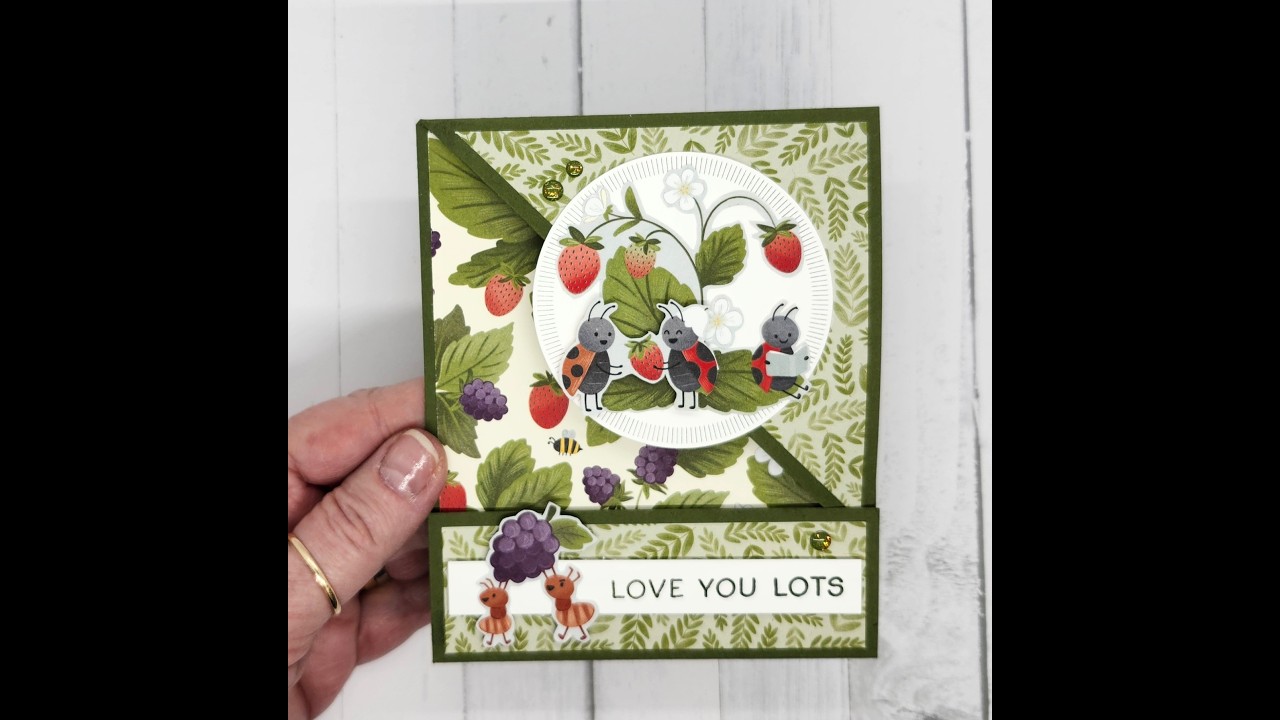 Sweet Bugs Diagonal Flap fun fold card- Stamp & Sip February 6, 2026
