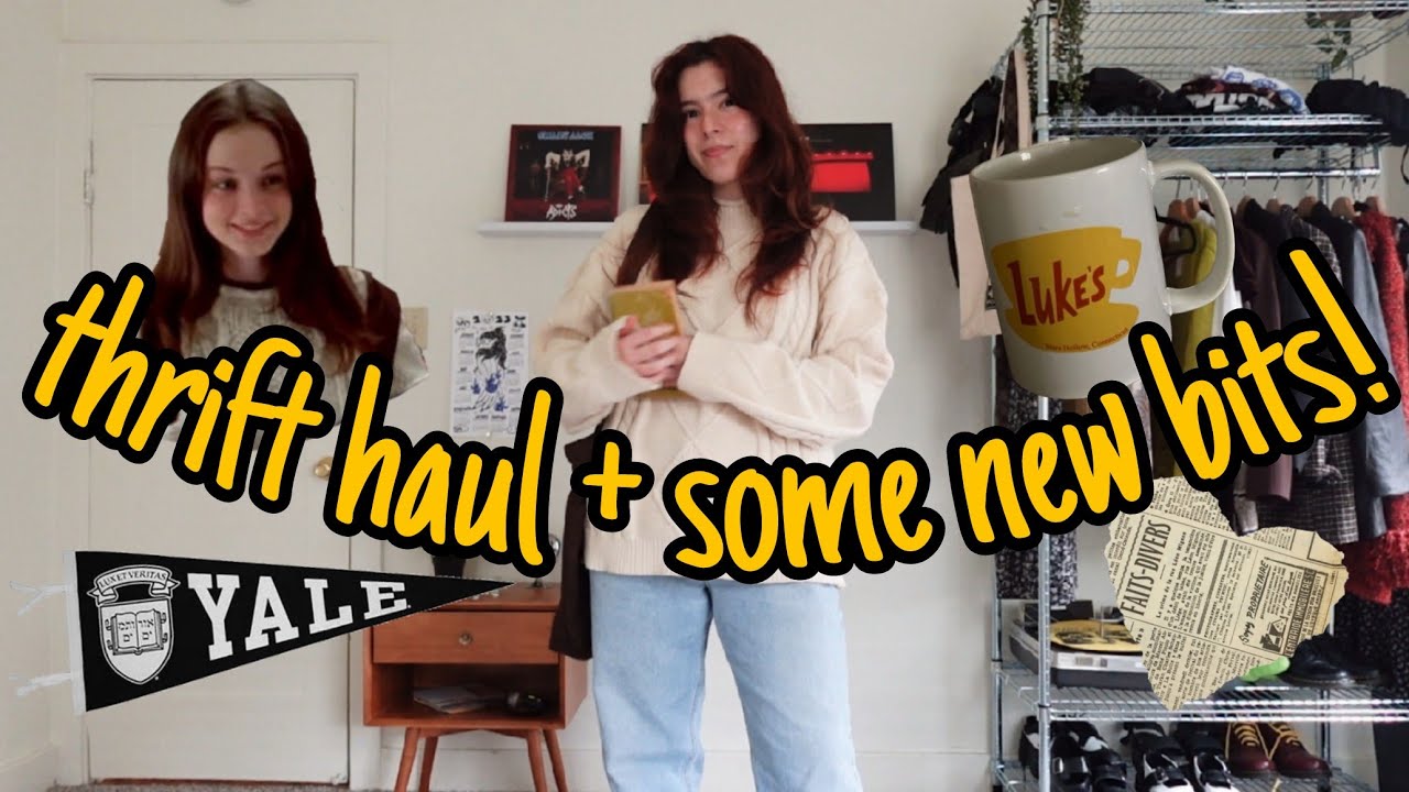 THRIFT HAUL + NEW WARDROBE ADDITIONS | i found THE rory gilmore sweater (outfit inspo!) ✩