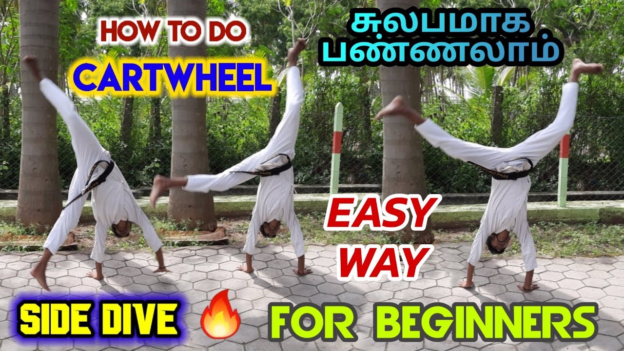 How to do Cartwheel for beginners | Side Dive in tamil | Cartwheel | Karate Tamizhan