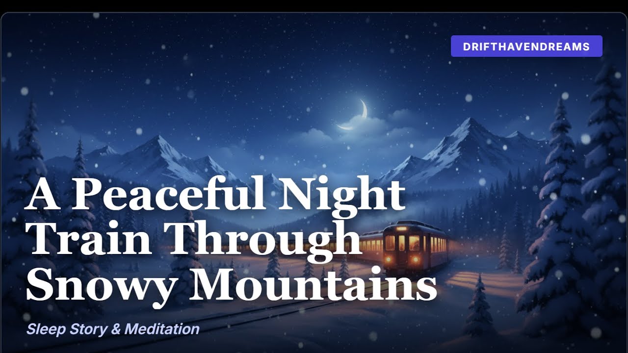 A Peaceful Night Train Through Snowy Mountains | A Soothing Sleep Story