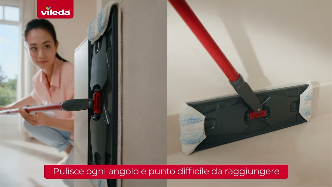 Vileda H2prO Flat Mop | Mop innovativo con serbatoio separato per acqua pulita e sporca