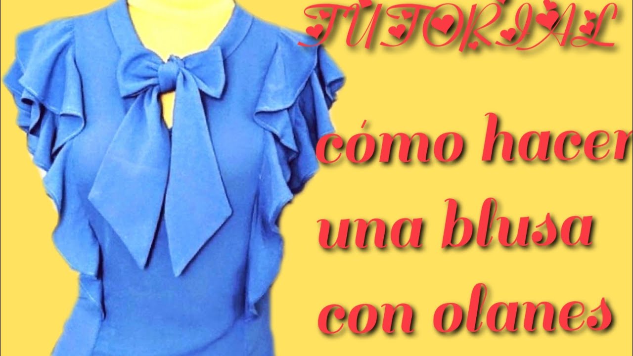 BLUSA AZUL CON OLANES
